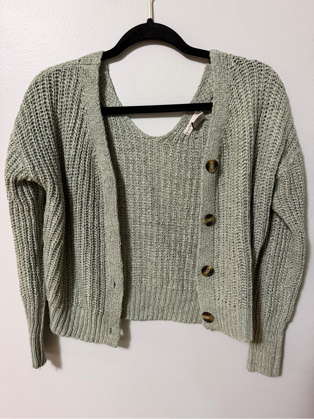Sincerely Jules Sage Green Knit Cardigan